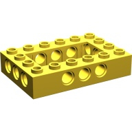 Lego kostka (kostička) 4x6 otevřený střed s dírami (s otvory), žlutá (3253124, 4288970)
